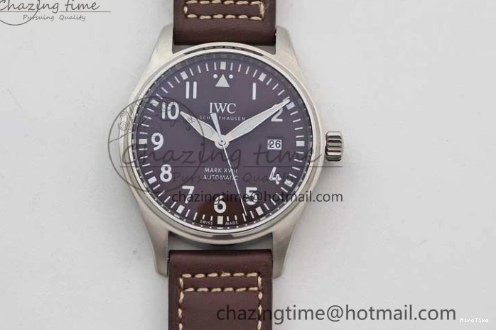 MIROTIME 0413 HighQuality Mark XVIII IW327010 SS M+F 1:1 Best Edition Brown Dial on Brown Leather Strap A 7049